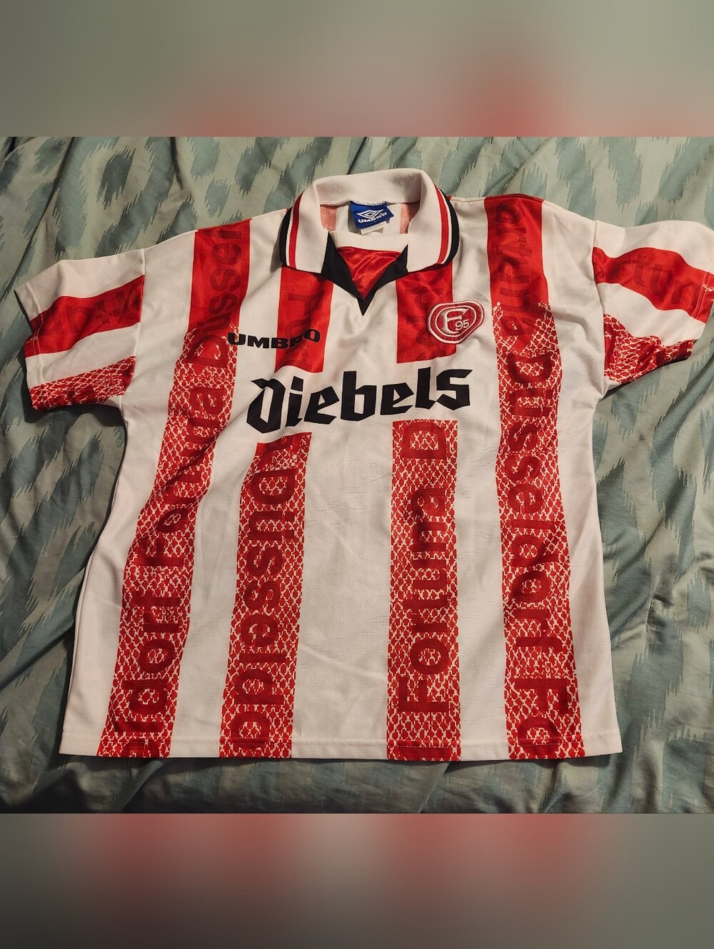 96/98 Umbro Fortuna Düsseldorf Home Shirt Vintage Soccer Jersey Men's Size Large